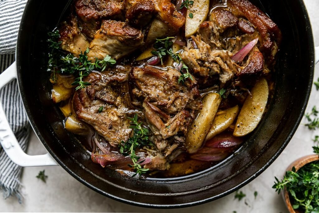 Slow Cooker Apple Cider Braised Pork