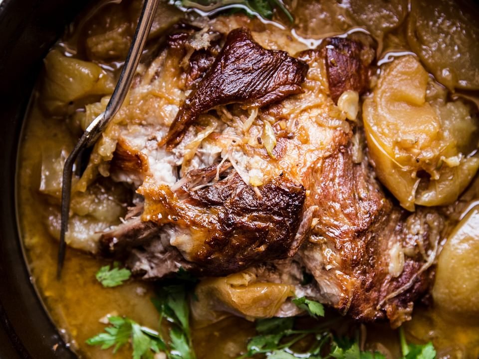 Slow Cooker Apple Cider Braised Pork