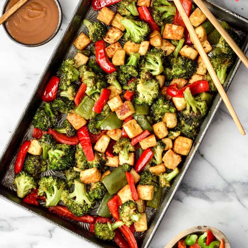 Sheet Pan Black Pepper Tofu and Broccoli